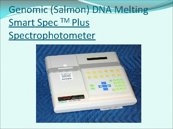 Genomic (Salmon) DNA Melting TM Smart Spec Plus Spectrophotometer 