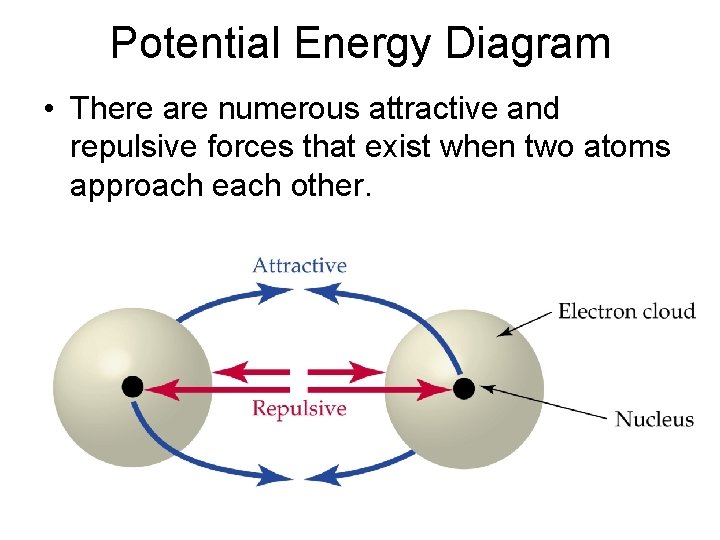 Potential Energy Diagram • There are numerous attractive and repulsive forces that exist when