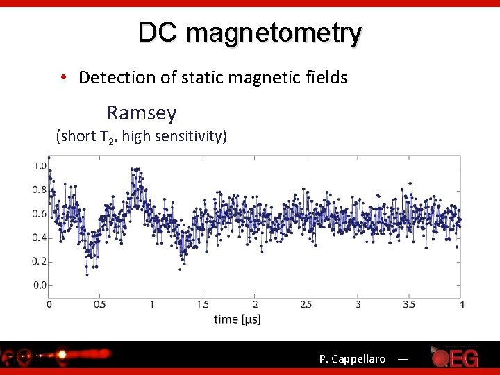 DC magnetometry • Detection of static magnetic fields Ramsey (short T 2, high sensitivity)