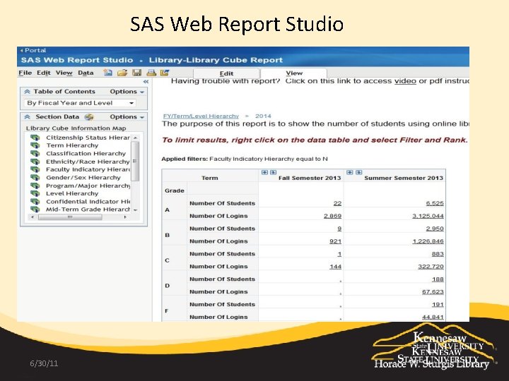 SAS Web Report Studio 6/30/11 