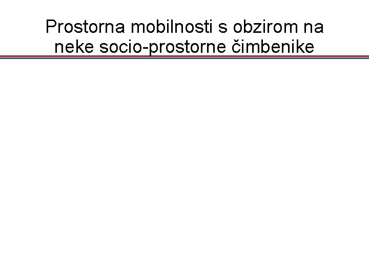 Prostorna mobilnosti s obzirom na neke socio-prostorne čimbenike 