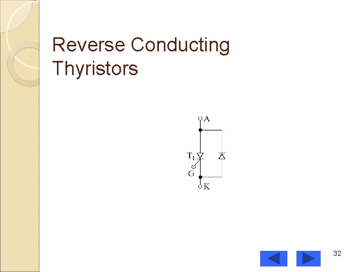 Reverse Conducting Thyristors 32 