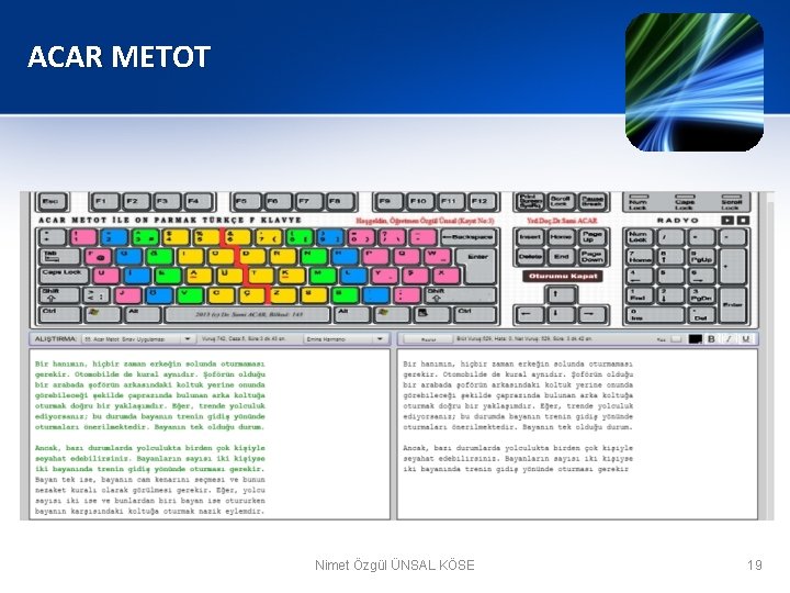 ACAR METOT Nimet Özgül ÜNSAL KÖSE 19 