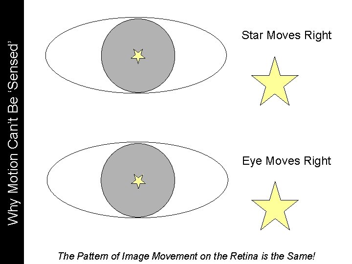 Why Motion Can’t Be ‘Sensed’ Star Moves Right Eye Moves Right The Pattern of