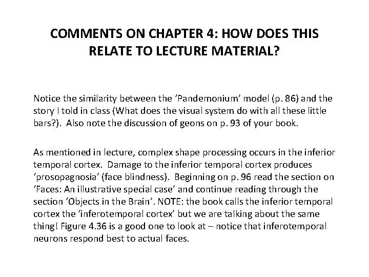 COMMENTS ON CHAPTER 4: HOW DOES THIS RELATE TO LECTURE MATERIAL? Notice the similarity