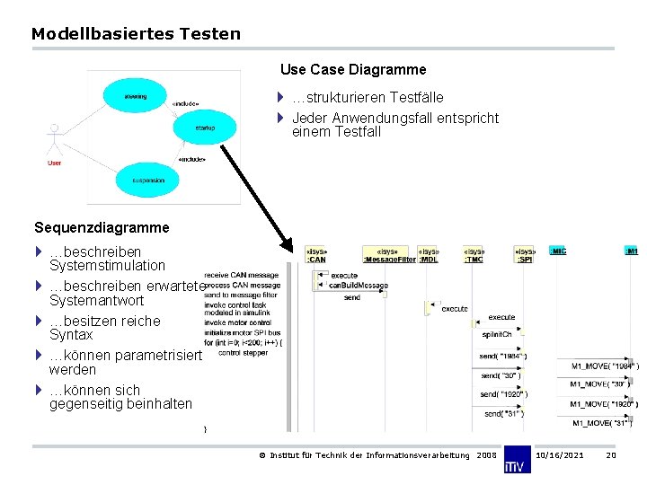 Modellbasiertes Testen Use Case Diagramme 4 …strukturieren Testfälle 4 Jeder Anwendungsfall entspricht einem Testfall