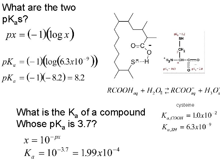 What are the two p. Kas? - What is the Ka of a compound