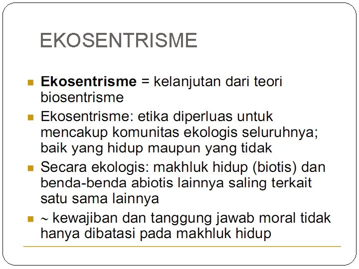 EKOSENTRISME 