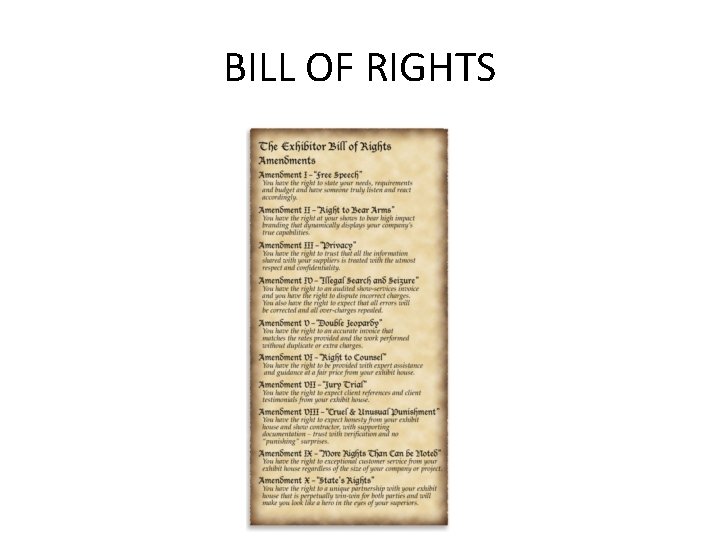 BILL OF RIGHTS 