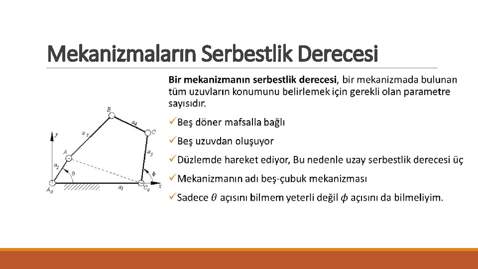 Mekanizmaların Serbestlik Derecesi 