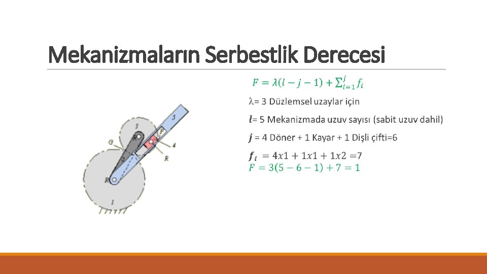 Mekanizmaların Serbestlik Derecesi 