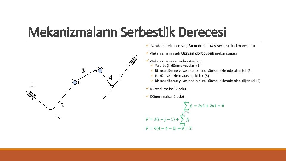 Mekanizmaların Serbestlik Derecesi 