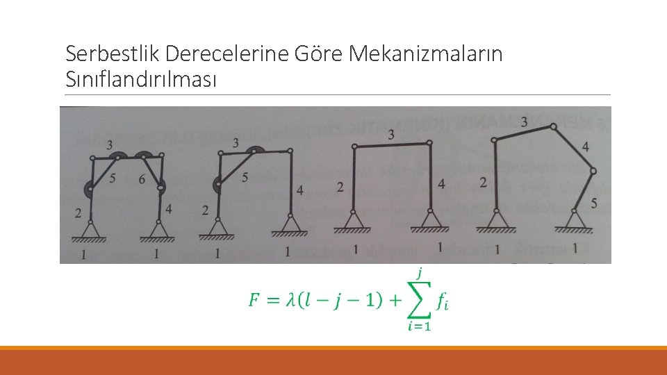 Serbestlik Derecelerine Göre Mekanizmaların Sınıflandırılması 