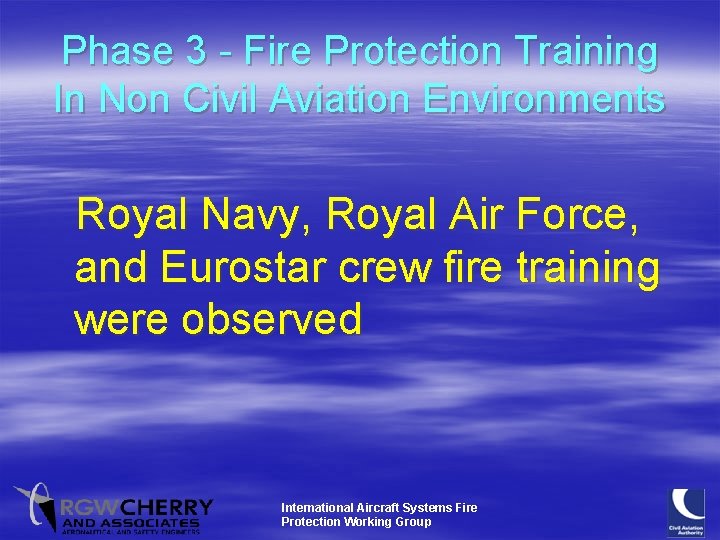 Phase 3 - Fire Protection Training In Non Civil Aviation Environments Royal Navy, Royal