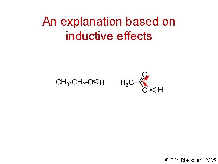 An explanation based on inductive effects © E. V. Blackburn, 2005 An explanation based on inductive effects © E. V. Blackburn, 2005
