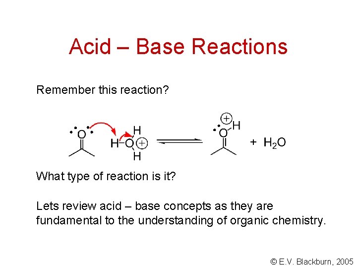 Acid – Base Reactions Remember this reaction? What type of reaction is it? Lets Acid – Base Reactions Remember this reaction? What type of reaction is it? Lets