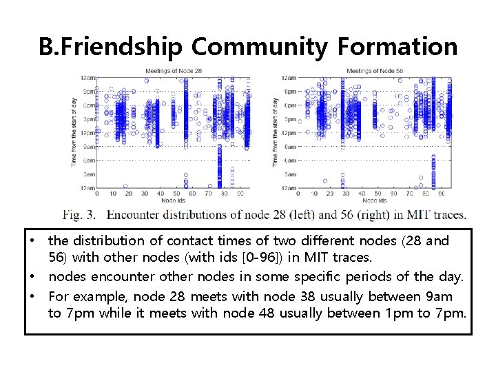 B. Friendship Community Formation • the distribution of contact times of two different nodes
