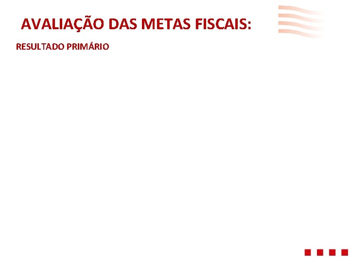 AVALIAÇÃO DAS METAS FISCAIS: RESULTADO PRIMÁRIO 