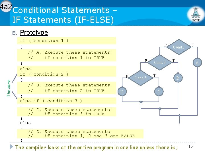 4 a 2 Conditional Statements – IF Statements (IF-ELSE) The same B. Prototype if 4 a 2 Conditional Statements – IF Statements (IF-ELSE) The same B. Prototype if