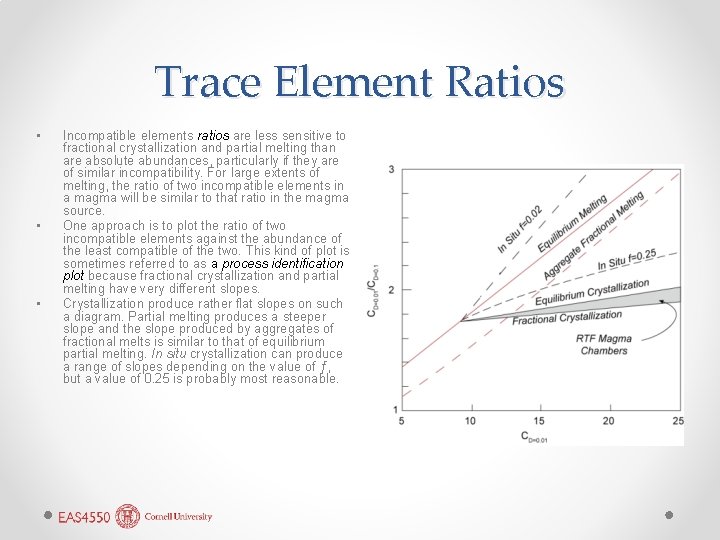 Trace Element Ratios • • • Incompatible elements ratios are less sensitive to fractional