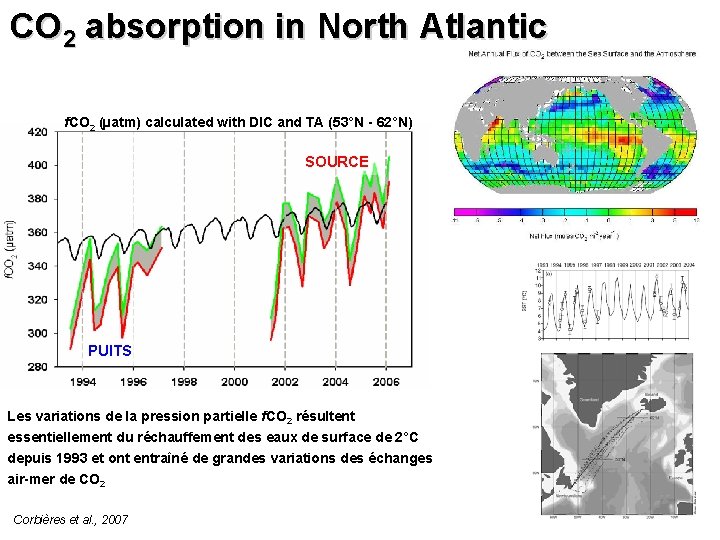 CO 2 absorption in North Atlantic f. CO 2 (µatm) calculated with DIC and