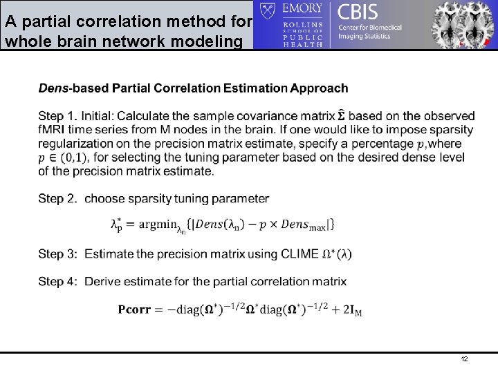 A partial correlation method for whole brain network modeling 12 