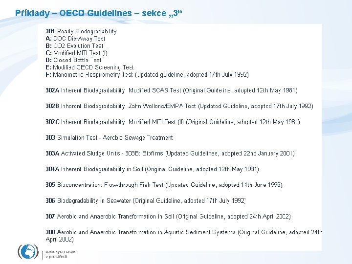 Příklady – OECD Guidelines – sekce „ 3“ 