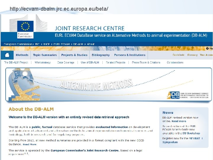 http: //ecvam-dbalm. jrc. europa. eu/beta/ 