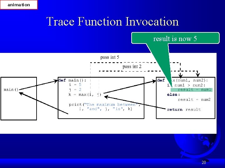 animation Trace Function Invocation result is now 5 20 