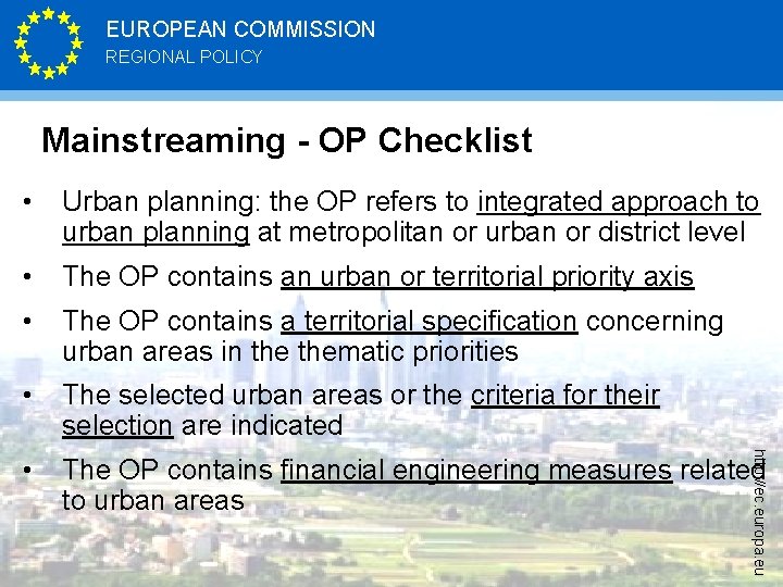 EUROPEAN COMMISSION REGIONAL POLICY The contribution of EU
