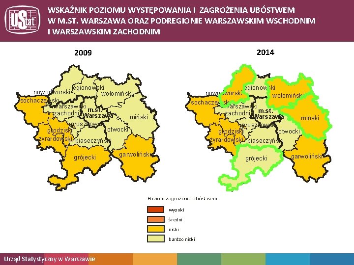 WSKAŹNIK POZIOMU WYSTĘPOWANIA I ZAGROŻENIA UBÓSTWEM W M. ST. WARSZAWA ORAZ PODREGIONIE WARSZAWSKIM WSCHODNIM