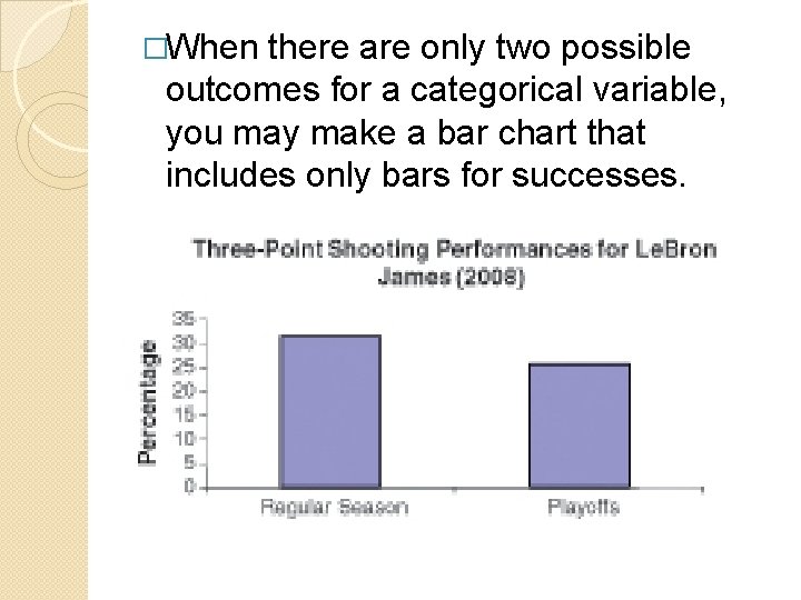 �When there are only two possible outcomes for a categorical variable, you may make