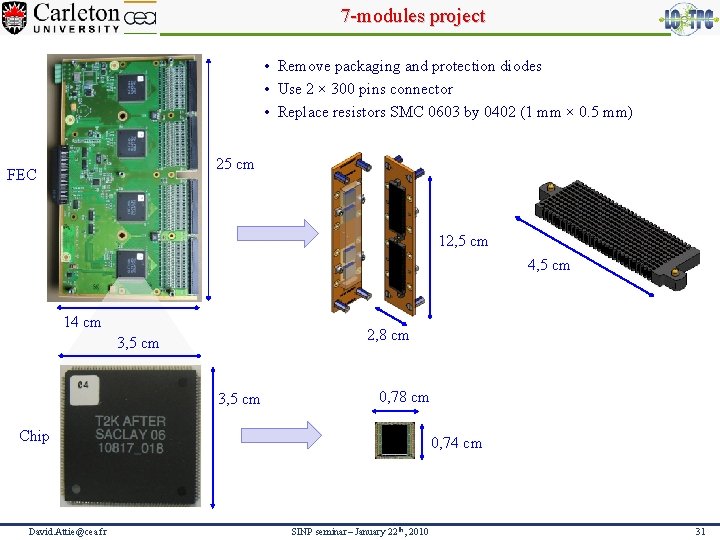 7 -modules project • Remove packaging and protection diodes • Use 2 × 300