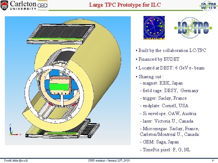 Large TPC Prototype for ILC • Built by the collaboration LC-TPC • Financed by