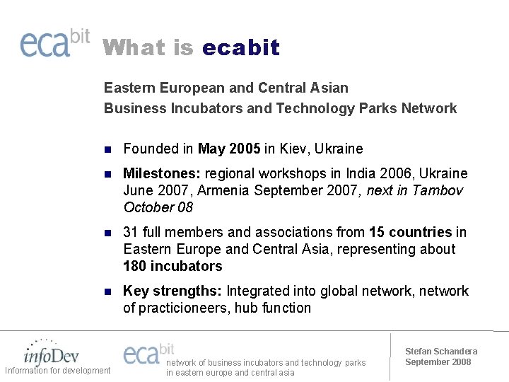 What is ecabit Eastern European and Central Asian Business Incubators and Technology Parks Network