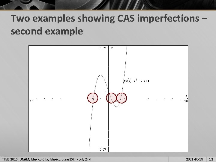 Two examples showing CAS imperfections – second example TIME 2016, UNAM, Mexico City, Mexico,