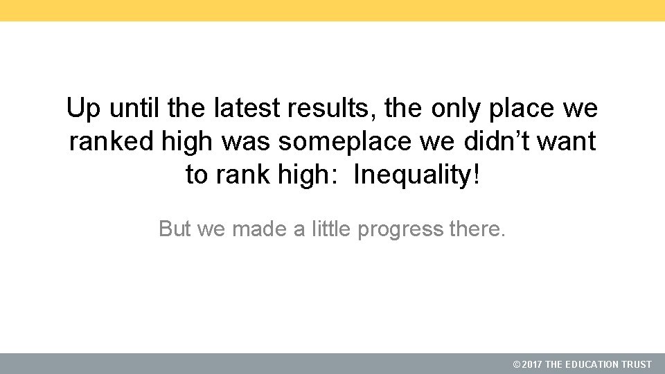 Up until the latest results, the only place we ranked high was someplace we