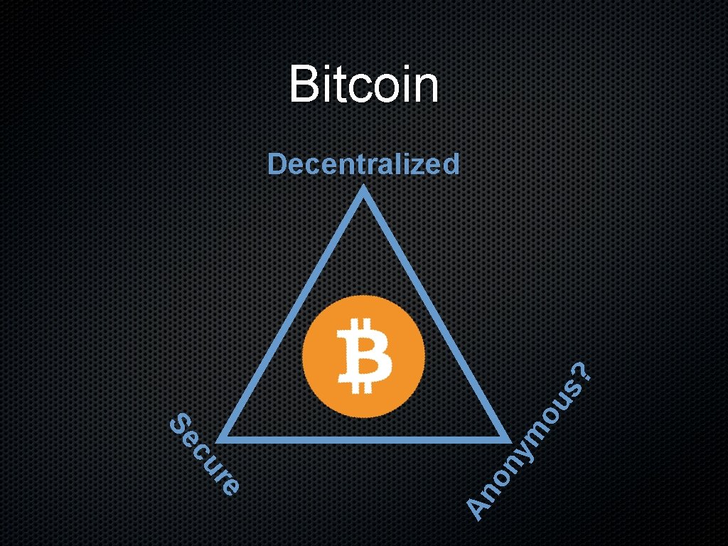 Bitcoin ym on An re cu Se ou s? Decentralized 