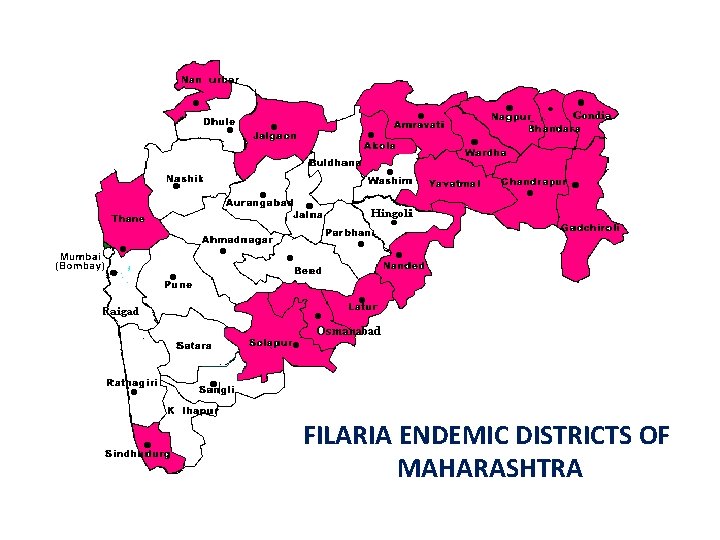 FILARIA ENDEMIC DISTRICTS OF MAHARASHTRA 