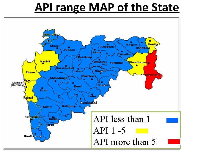 API range MAP of the State API less than 1 API 1 -5 API