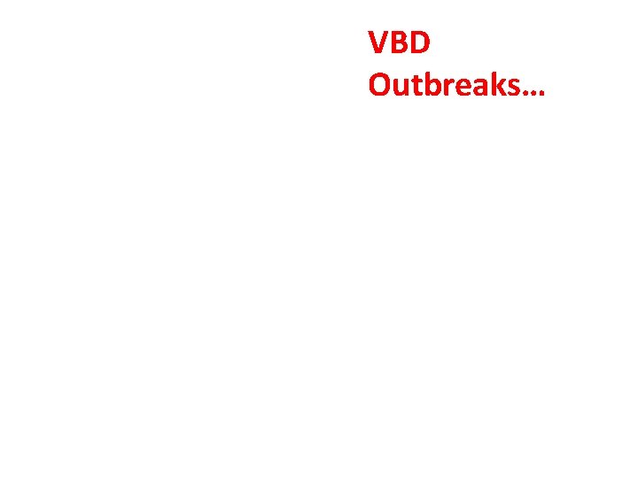 VBD Outbreaks… 