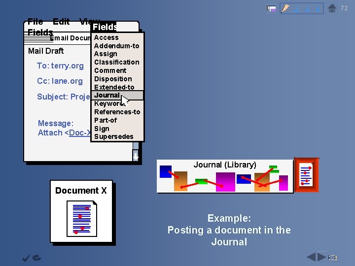 2 File Edit Fields 4 View Fields Access Email Document Addendum-to Mail Draft Assign