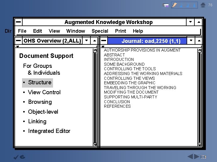 2 3 4 Augmented Knowledge Workshop File Edit View Window Capability OHS Overview (2,