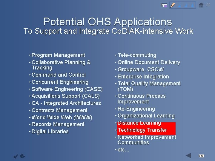 2 3 83 4 Potential OHS Applications To Support and Integrate Co. DIAK-intensive Work