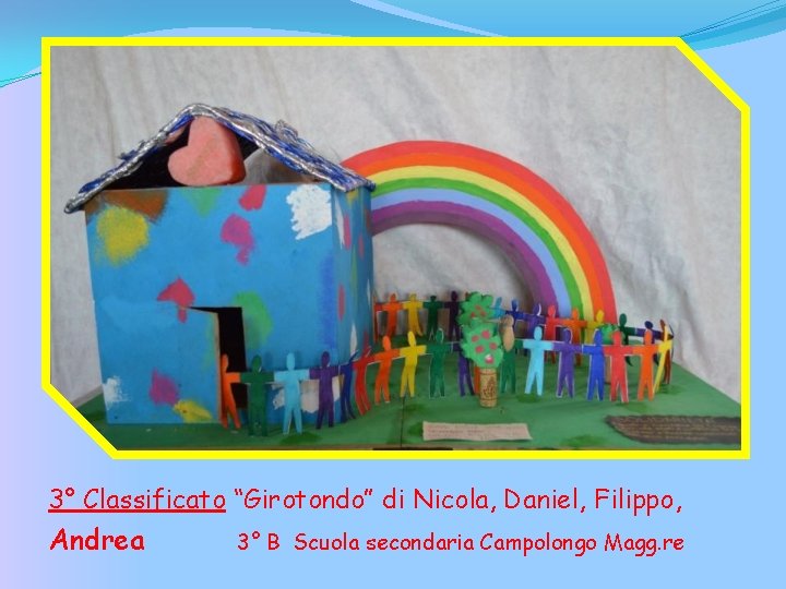 3° Classificato “Girotondo” di Nicola, Daniel, Filippo, Andrea 3° B Scuola secondaria Campolongo Magg.