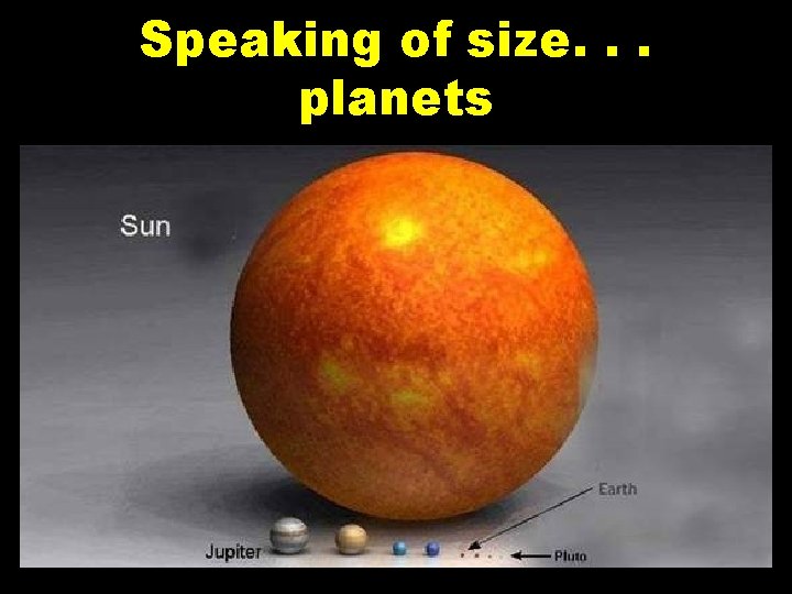 Speaking of size. . . planets 