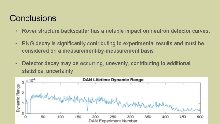Conclusions • Rover structure backscatter has a notable impact on neutron detector curves. •