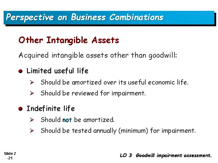 Perspective on Business Combinations Other Intangible Assets Acquired intangible assets other than goodwill: Limited