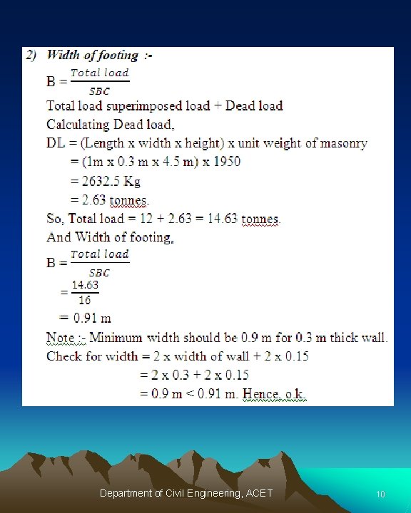 Department of Civil Engineering, ACET 10 