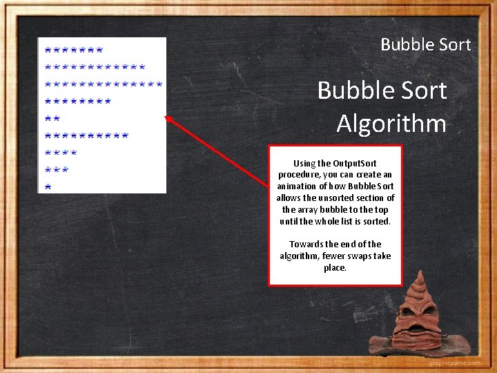 Bubble Sort Algorithm Using the Output. Sort procedure, you can create an animation of